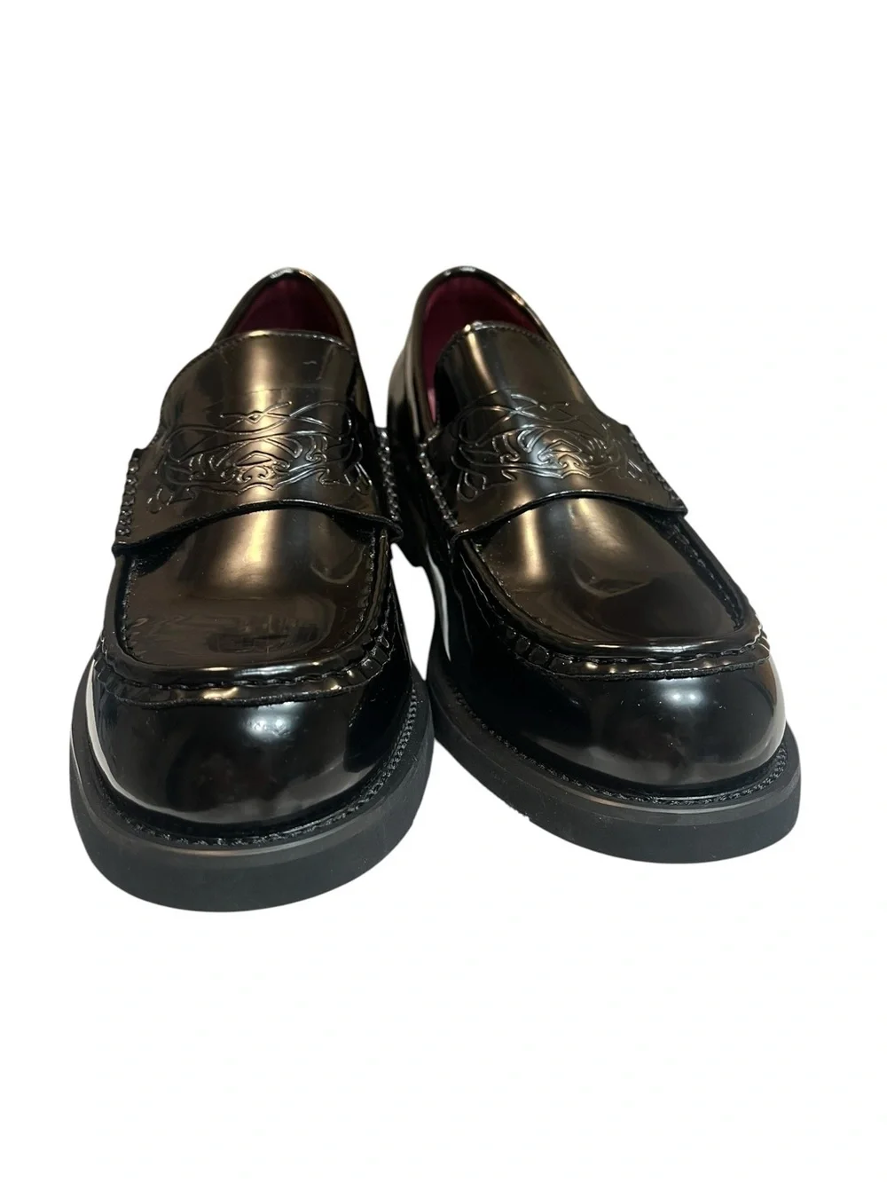 NWOT Men’s Faux Patent Leather Black Loafers - Size 43/9.5US